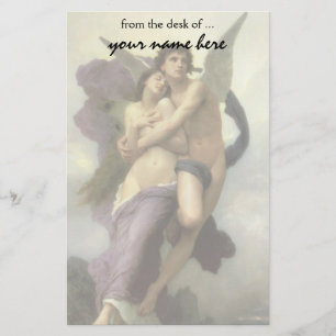 Vintage Victorian Angel, Ravishment by Bouguereau Stationery