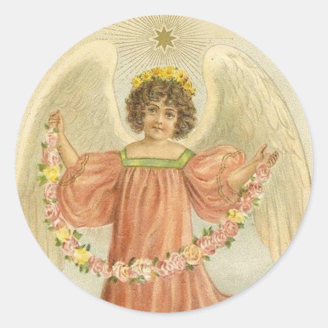 Vintage Victorian Angel Star Stickers Seals (Front)