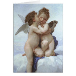 Vintage Victorian Angels, First Kiss by Bouguereau