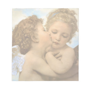 Vintage Victorian Angels, First Kiss by Bouguereau Notepad