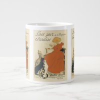 Vintage Victorian Art Nouveau, Girl with Milk Cats