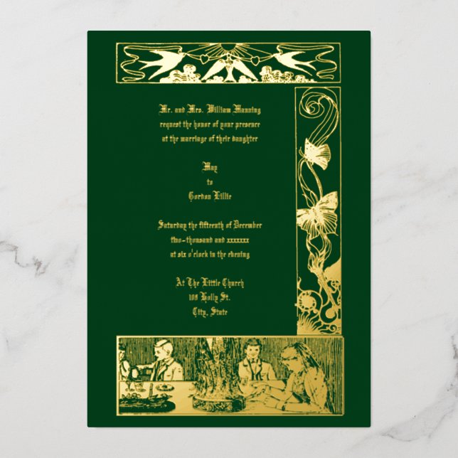 Vintage Victorian Art Nouveau Wedding (Front)