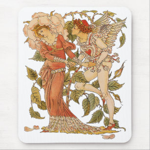 Vintage Victorian Art, Rose by Walter Crane Mouse Mat