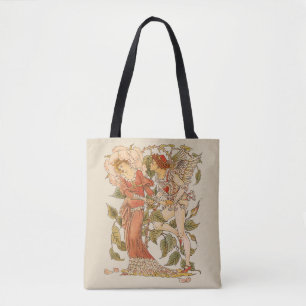 Vintage Victorian Art, Rose by Walter Crane Tote Bag