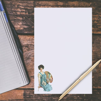 Vintage Victorian Artist Lady Painter Palette Post-it Notes