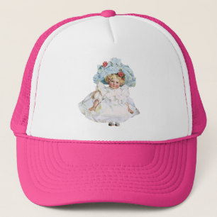 Vintage Victorian Baby Girl Doll, Easter Dress Hat