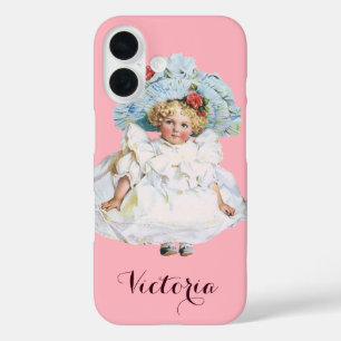 Vintage Victorian Baby Girl Doll, Easter Dress Hat iPhone 16 Case