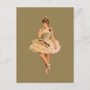 Vintage Victorian Ballerina Postcard