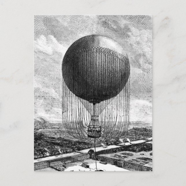 Vintage Victorian Balloon Airship Postcard (Front)