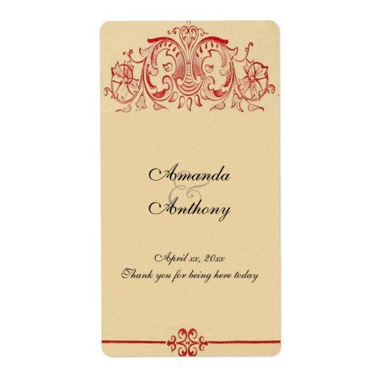 Vintage Victorian, Baroque, Wedding Wine, Custom Shipping Label