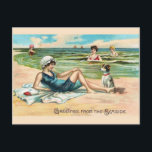Vintage Victorian Beach Postcard<br><div class="desc">Victorian / Vintage Travel post card.  Victorian beach scene.  Greetings From the Seaside!</div>