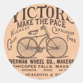 Vintage Victorian Bicycle Advertisement Classic Round Sticker