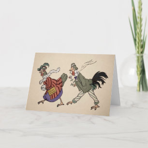 Vintage Victorian Birds Christmas Card