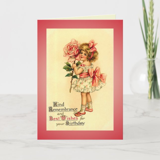 Vintage Victorian Birthday Day Card (Front)