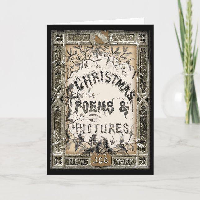 Vintage Victorian Book Cover Christmas Card (Front)