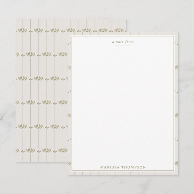 Vintage Victorian Botanical LinesTraditional Card (Front/Back)