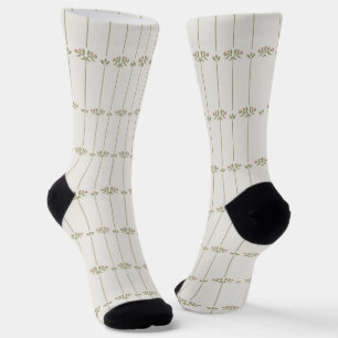 Vintage Victorian Botanical Traditional Stripes Socks