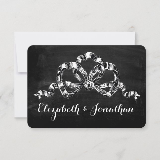 Vintage Victorian Bow Save the Date Invitation (Front)
