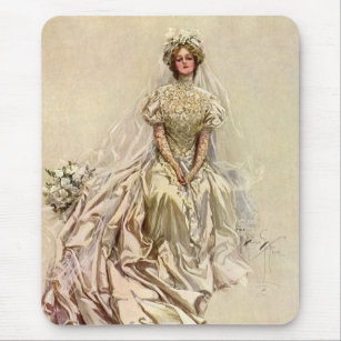 Vintage Victorian Bride, Antique Bridal Portrait Mouse Mat