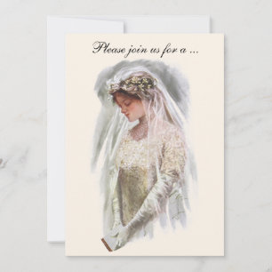 Vintage Victorian Bride, Bridal Shower Party Invitation