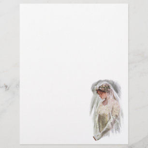 Vintage Victorian Bride with Bible Harrison Fisher Flyer