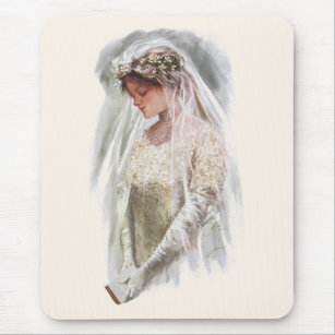Vintage Victorian Bride with Bible Harrison Fisher Mouse Mat