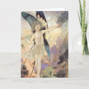 Vintage Victorian Butterfly Fairy by Robinson Card