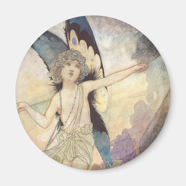 Vintage Victorian Butterfly Fairy by Robinson Magnet (Front)