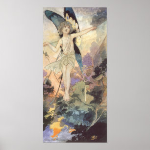 Vintage Victorian Butterfly Fairy by Robinson Poster