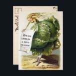 Vintage Victorian Cabbage Christmas Postcard<br><div class="desc">Vintage anthropomorphic cabbage Christmas postcard. High quality,  restored vintage image.</div>