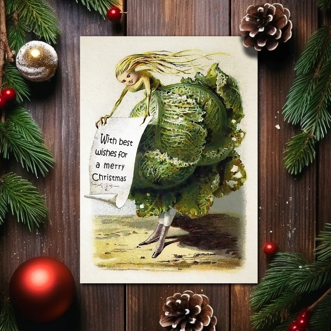 Vintage Victorian Cabbage Odd Holiday Card (Creator Uploaded)