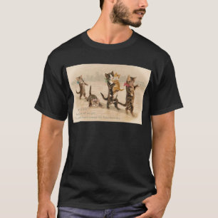 Vintage Victorian Cats Kittens Valentine's Day T-Shirt