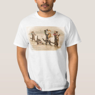 Vintage Victorian Cats Kittens Valentine's Day T-Shirt