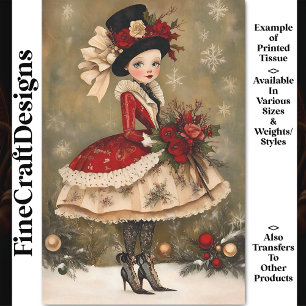 Vintage Victorian Chic Lady Fashion BC8R Decoupage Tissue Paper