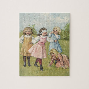 Vintage Victorian Children Play Blind Man's Bluff Jigsaw Puzzle