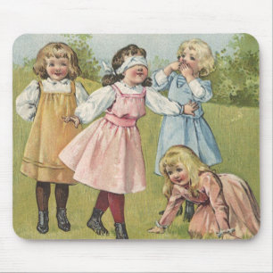 Vintage Victorian Children Play Blind Man's Bluff Mouse Mat