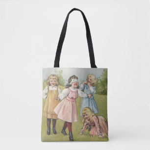 Vintage Victorian Children Play Blind Man's Bluff Tote Bag