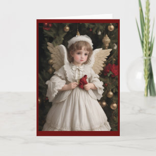 Vintage Victorian Christmas Angel Holiday Card