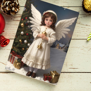 Vintage Victorian Christmas Angel Holiday Card
