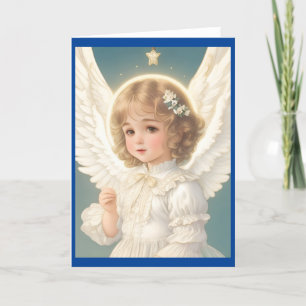 Vintage Victorian Christmas Angel Holiday Card