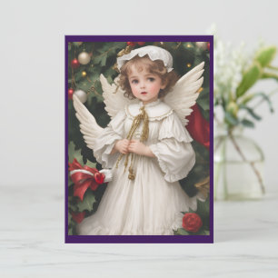 Vintage Victorian Christmas Angel Holiday Card