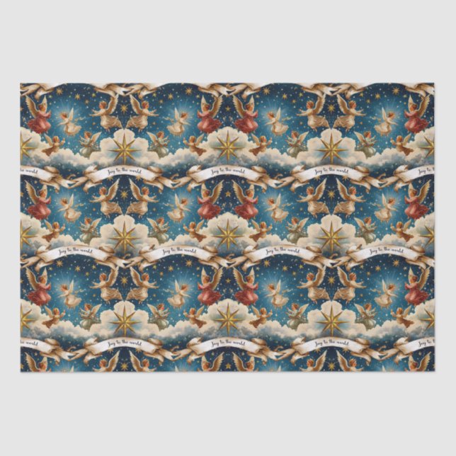 Vintage Victorian Christmas Angels Tissue Paper (Front)