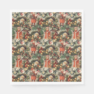 Vintage Victorian Christmas Baubles Napkin