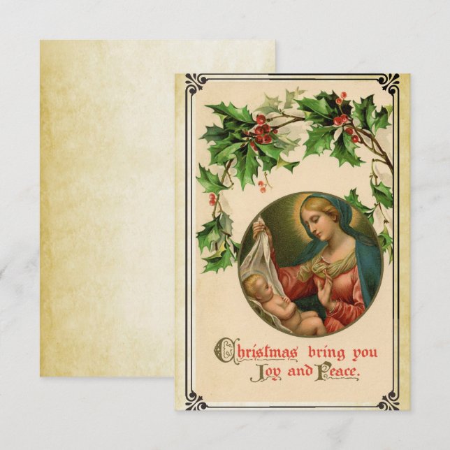 Vintage Victorian Christmas Card (Front/Back)