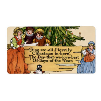 Vintage Victorian Christmas Carolers Illustration