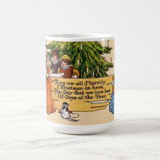 Vintage Victorian Christmas Carolers Illustration Coffee Mug