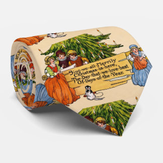 Vintage Victorian Christmas Carolers Illustration Tie