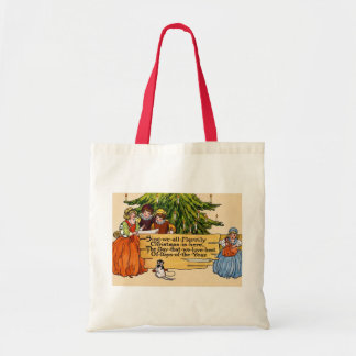 Vintage Victorian Christmas Carolers Illustration Tote Bag