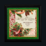 Vintage Victorian Christmas Dove Holly Pine Boughs Gift Box<br><div class="desc">COLOR PALETTE: Classic Christmas red, green and gold set the tone for this collection. DESIGN COLLECTION: Vintage Christmas Dove with Holly . Buy this as a gift for your own family or as a Christmas gift for friends, family or co-workers! Or as a corporate gift for business. It's so easy...</div>
