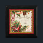 Vintage Victorian Christmas Dove Holly Pine Boughs Gift Box<br><div class="desc">COLOR PALETTE: Classic Christmas red, green and gold set the tone for this collection. DESIGN COLLECTION: Vintage Christmas Dove with Holly . Buy this as a gift for your own family or as a Christmas gift for friends, family or co-workers! Or as a corporate gift for business. It's so easy...</div>